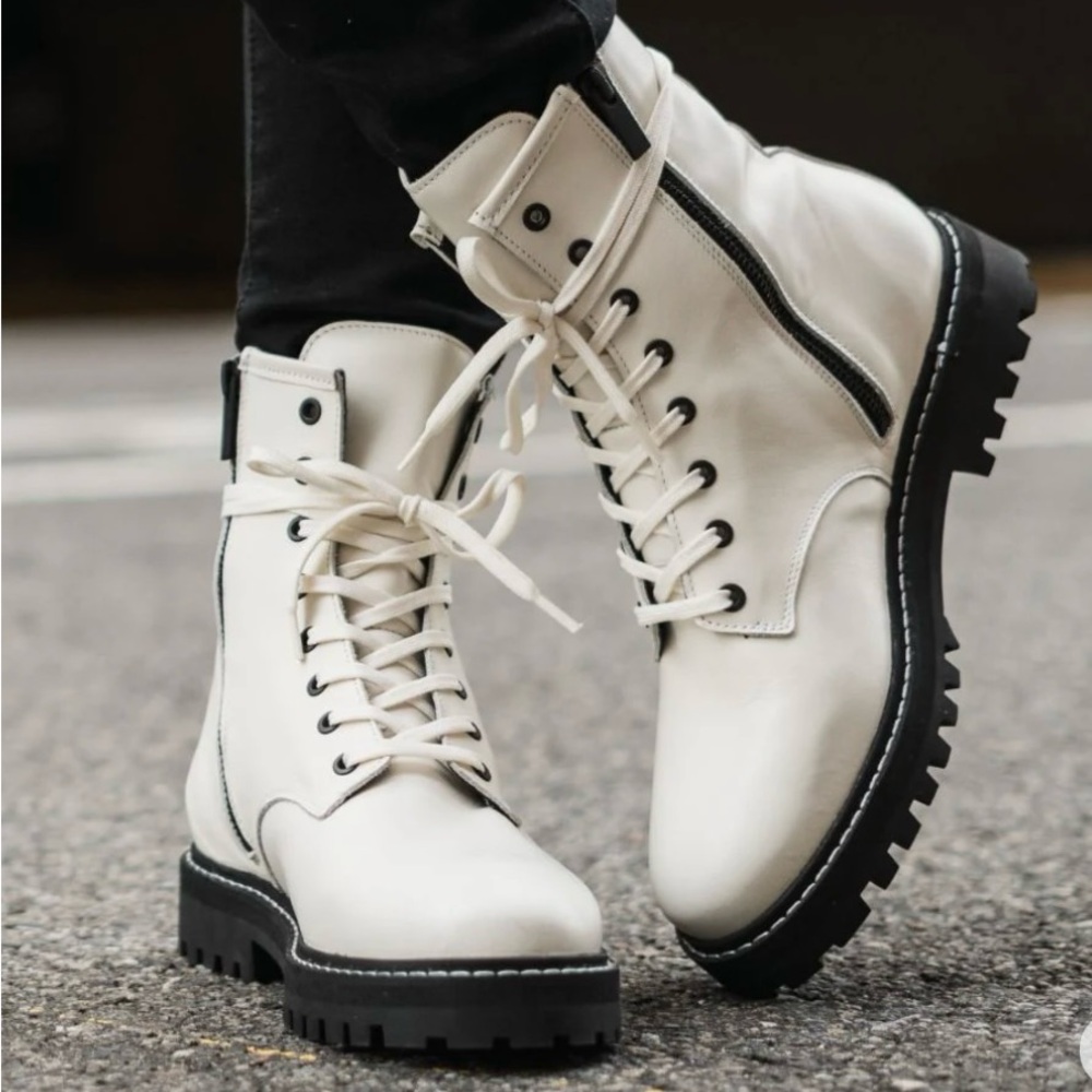Thursday white combat boots - women’s size 9